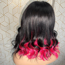 Load image into Gallery viewer, Pink &amp; Black Peek a boo wig
